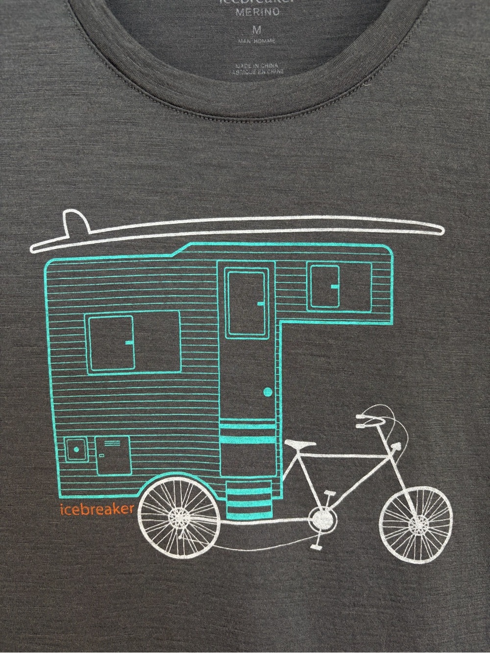 Icebreaker Merino 150 Tech Lite Short-Sleeve Graphic Tee Grey Sz M - Picture 4 of 10
